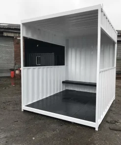 10ft x 8ft Smoking Shelter Shipping Container – Secure, Weatherproof Outdoor Shelter - Urban Shipping Containers